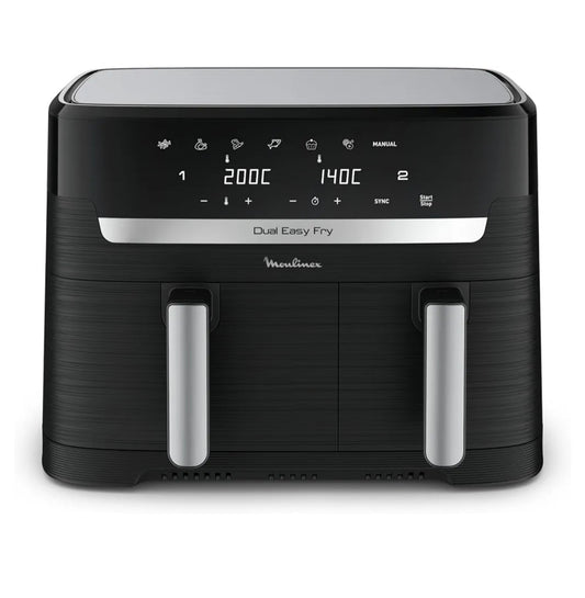 Moulinex Dual Easy Fry, Friggitrice Ad Aria Con Doppio Cestello XL, 8.3 Litri, C.