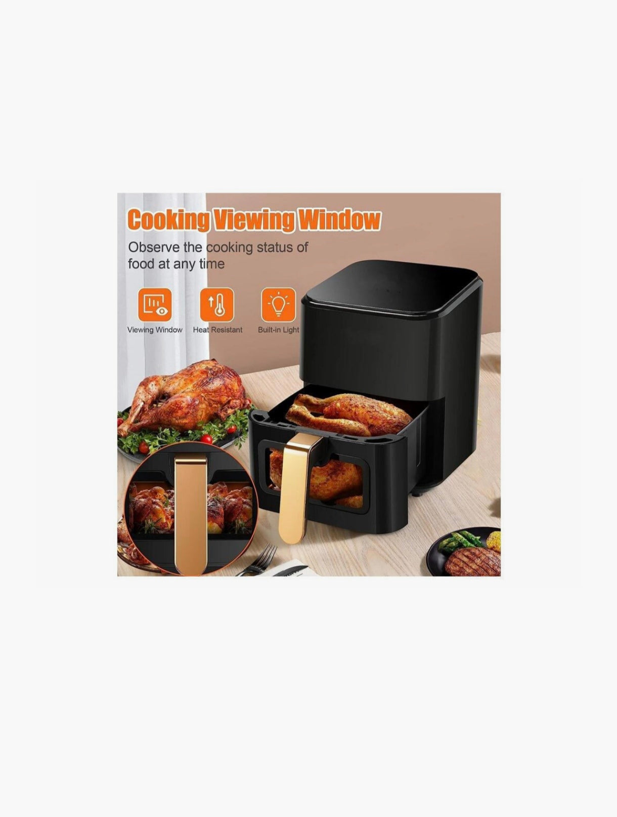 ROYALTY LINE, Friggitrice Digitale ad Aria XL 3,5L 1200W - Cucina Sana con 80% di Grassi in meno, Touch Screen ergonomico, Cestello Antiaderente Removibile, Ideale per Famiglie, Nero