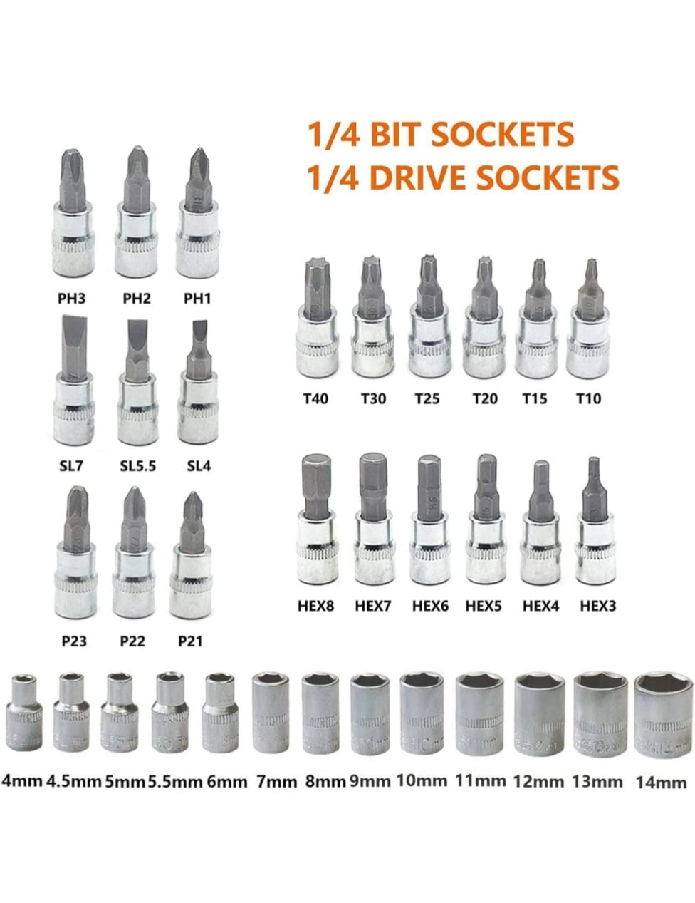 ETLIFE Set di attrezzi per meccanici di auto - Set di chiavi professionali per riparazione. Set di chiavi a cricchetto a testa in lotto (108 PCS Strumento di presa meccanico per auto)