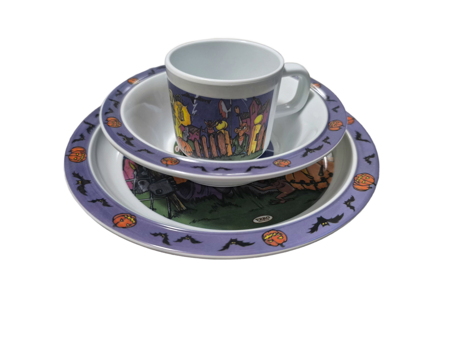 Set pranzo bambini 3 pezzi fantasia halloween