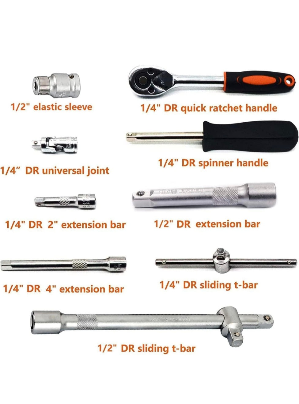 ETLIFE Set di attrezzi per meccanici di auto - Set di chiavi professionali per riparazione. Set di chiavi a cricchetto a testa in lotto (108 PCS Strumento di presa meccanico per auto)