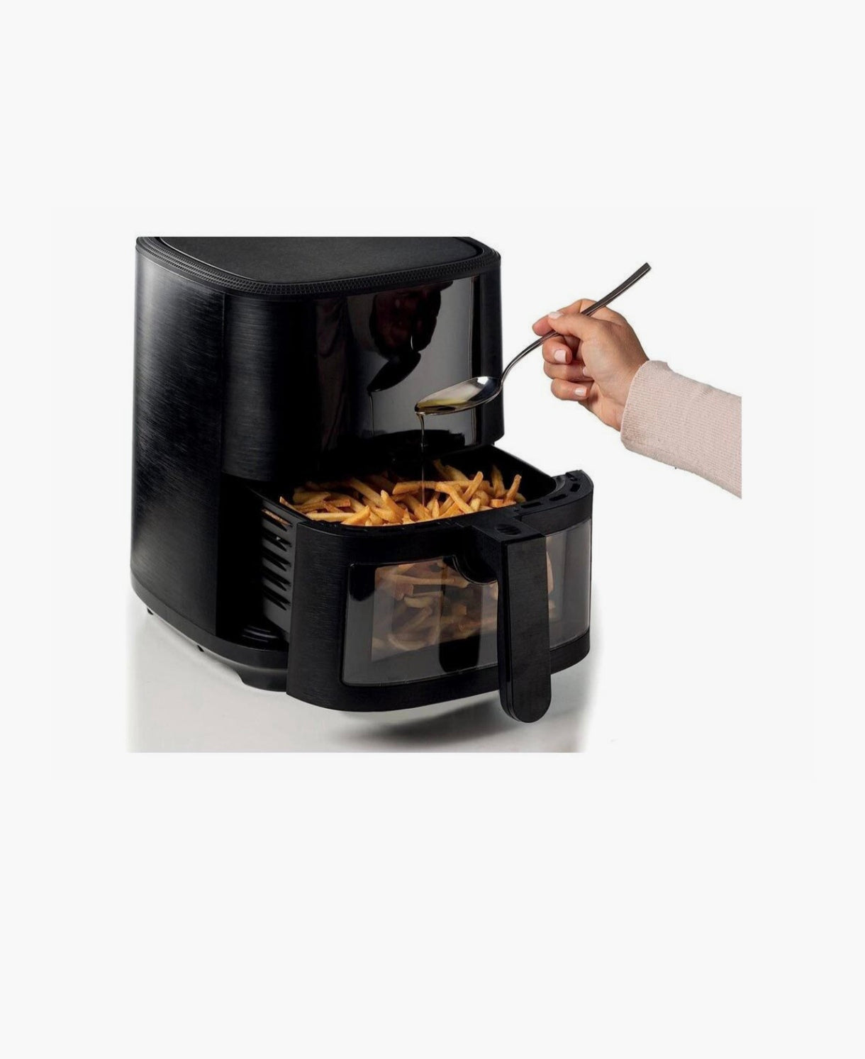 ROYALTY LINE, Friggitrice Digitale ad Aria XL 3,5L 1200W - Cucina Sana con 80% di Grassi in meno, Touch Screen ergonomico, Cestello Antiaderente Removibile, Ideale per Famiglie, Nero