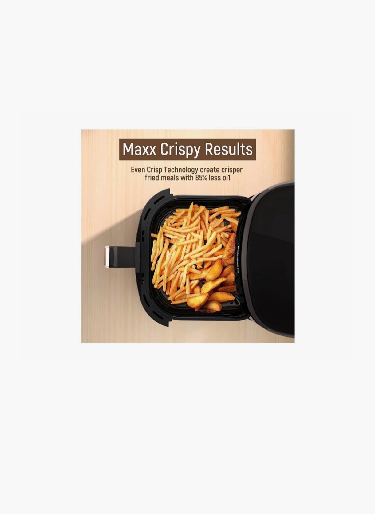 ROYALTY LINE, Friggitrice Digitale ad Aria XL 3,5L 1200W - Cucina Sana con 80% di Grassi in meno, Touch Screen ergonomico, Cestello Antiaderente Removibile, Ideale per Famiglie, Nero