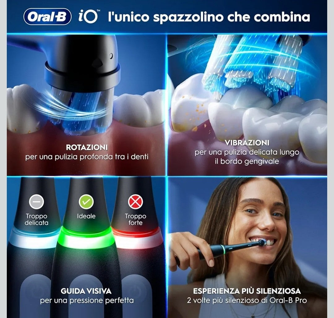 Oral B Spazzolino Elettrico Ricaricabile iO 3 Nero+custodia viaggio+pro Expert .