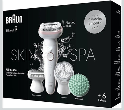 Braun Silk-épil 9 SkinSpa Depilatore Donna, Epilatore Elettrico Donna.
