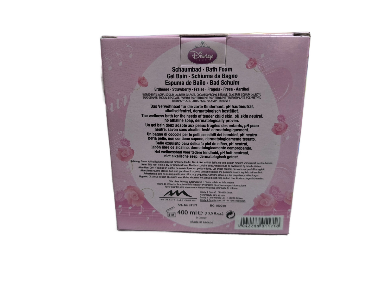 Sfera Disney, bagnoschiuma bambini ,essenza frutti rossi.